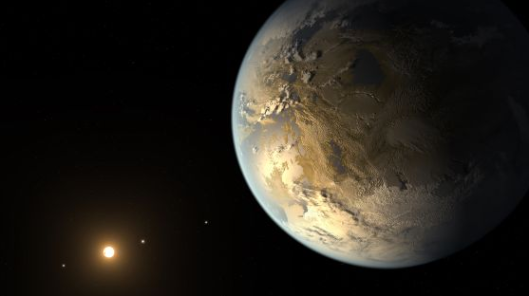 Ilustración del sistema planetario de la estrella Kepler-186, con cinco planetas, incluido, en primer plano, el que tiene tamaño similar al de la Tierra y está en zona habitable. / NASA AMES/SETI INSTITUTE/JPL-CALTECH
